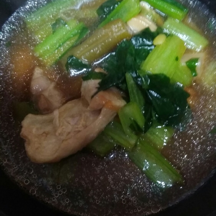 小松菜鶏のソバ付け汁